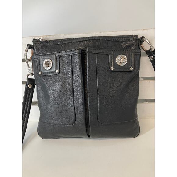 MARC BY MARC JACOBS SMALL BLACK LEATHER WOMENS CROSSBODY BAG - Picture 1 of 16
